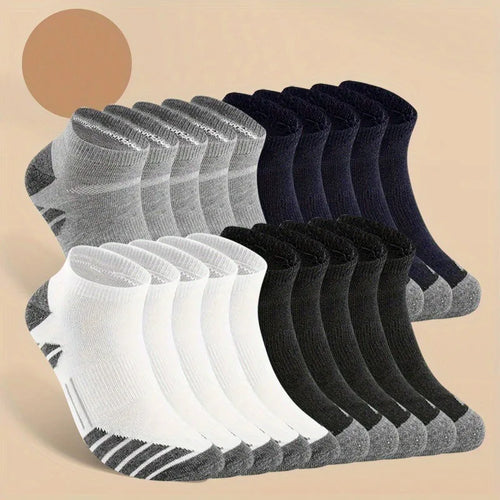10 pares legal masculino preto branco quatro estações conjunto de meias de algodão masculino cor sólida respirável esportes correndo meias tamanho grande para homem